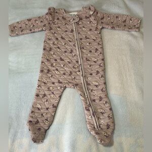 Nicole Miller Purple Floral Quilted Footie